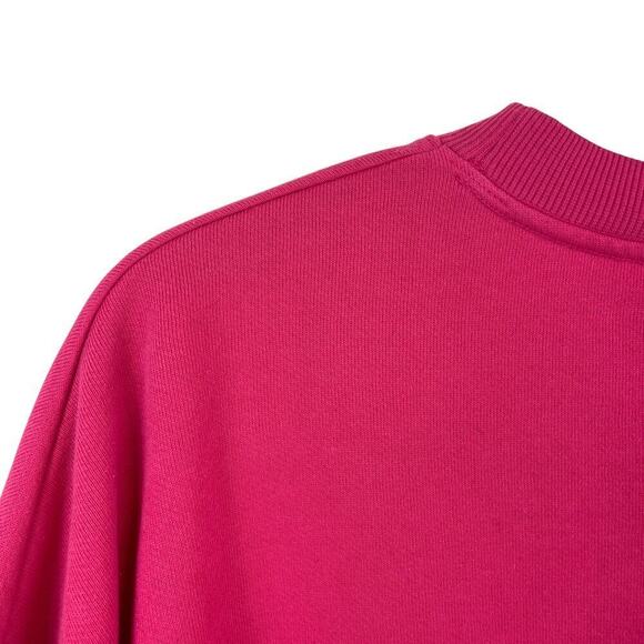 Alo Yoga Accolade Logo Crew Neck Pullover Sweatshirt Pink Summer Crush Size M - Picture 7 of 8
